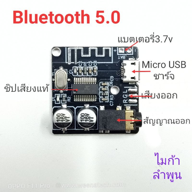 ภาพหน้าปกสินค้าวงจรบลูทูธ บอร์ด Bluetooth Mini Bluetooth 5.0 บลูทูธรถยนต์ บลูทูธเครื่องเสียง
