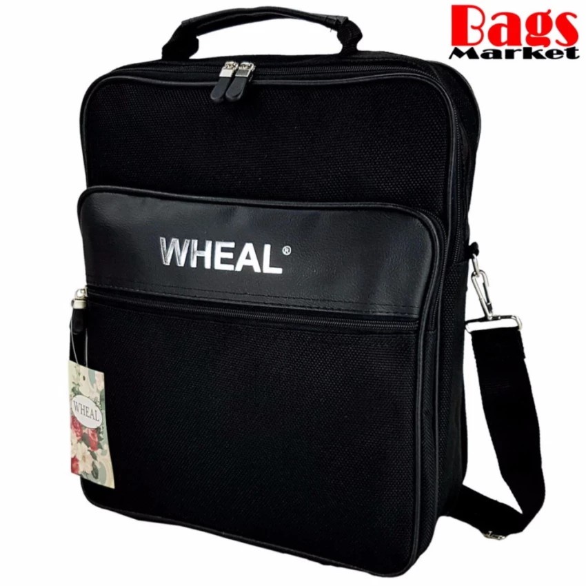 bagsmarket-แบรนด์-wheal-กระเป๋าสะพายข้าง-กระเป๋าสะพายไหล่-กระเป๋าใส่เอกสาร-ขนาด-14-นิ้ว-code-f850-black