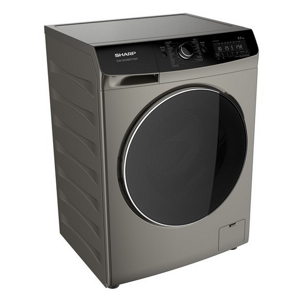 เครื่องซักผ้า-เครื่องซักผ้าฝาหน้า-sharp-es-fwx812g-8-กก-สีเทา-1200-rpm-อินเวอร์เตอร์-เครื่องซักผ้า-อบผ้า-เครื่องใช้ไฟฟ้