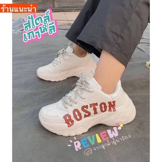 [จัดส่งเร็ว] รองเท้าผ้าใบแฟชั่น MLB Boston ( 36-40(Eu)) สไตล์เกาหลี  รุ่นฮิต ติดเทรนด์