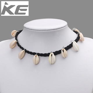 Hollow Black Small Flower Short Necklace Black Diamond Shell Rose Hair Ball Neck Necklace for