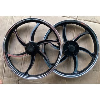 ล้อแม็ก BUSHIDO ขอบ17 สีดำปัด+พร้อมลูกปืน Wave110i, wave125i ปลาวาฬ, CZi 1คู่ แม็ก Mag, Magnesium Alloy wheel, Max Wheel