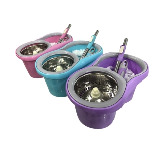 โปรโมชั่น : พร้อมส่งไม้ถูพื้น Spin Mop ชุดถังม๊อบ ไม้ม๊อบ ชุดไม้ม๊อบถูพื้น ไม้ม๊อบถูพื้นพร้อมถังปั่นสแตนเลส ฟรีผ้า 2 ผืน