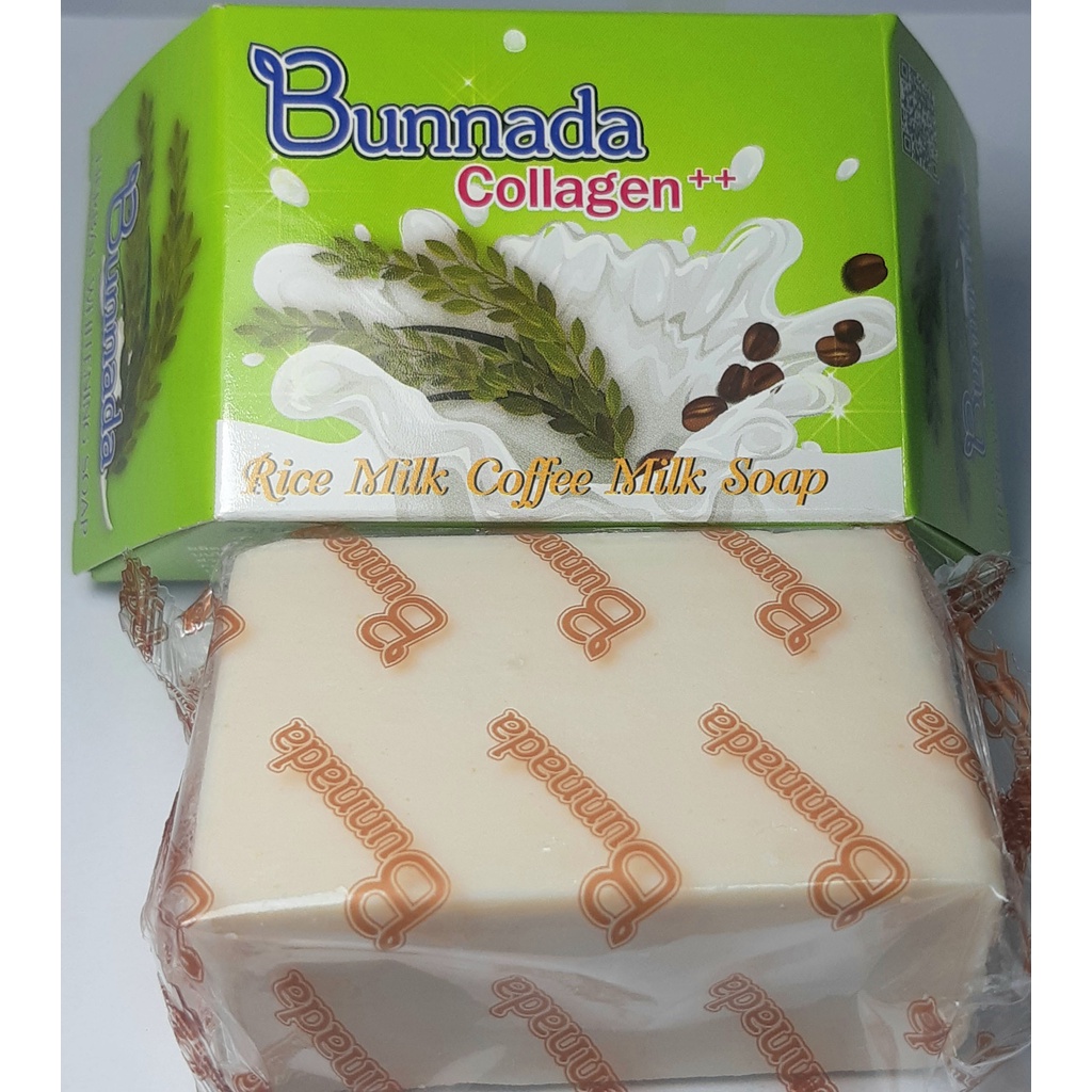 บุญณดา คอลลาเจน สบนำนนมข้าว กาแฟ นม 90 กรัม BUNNADA COLLAGEN RICE MILK