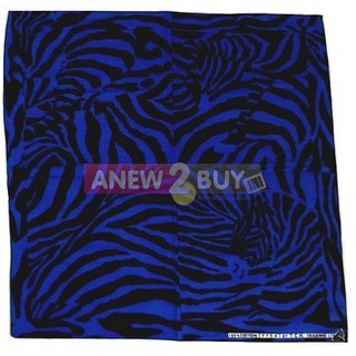 ผ้าลายม้าลาย ใช้โพกหัวหรือพันคอ (Bandana Zebra Blue)