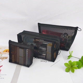 ภาพหน้าปกสินค้าFashion Large Capacity Multi-function Black Mesh Portable Zipper Cosmetic Bag ซึ่งคุณอาจชอบสินค้านี้
