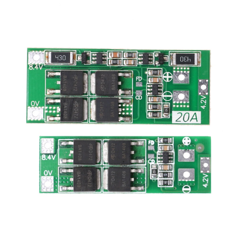 Placa De Protección BMS 2S 20A Para Baterías Li-ion - Versión Balance, 7.4V-8.4V, Paquete De 5 Unidades