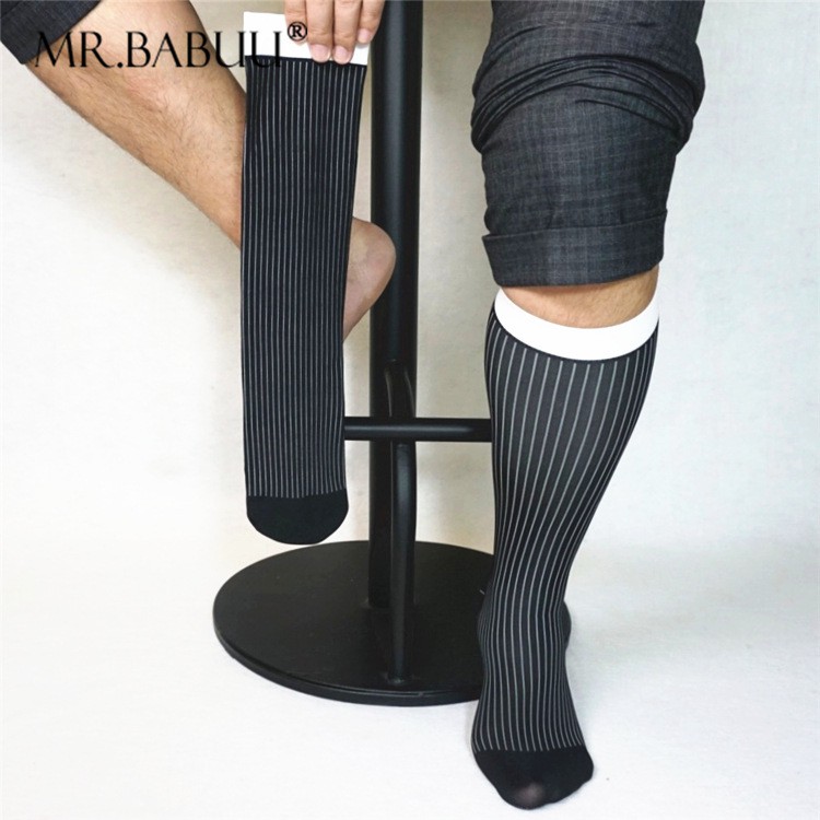 ถุงเท้าทำงาน-ถุงเท้าทำงานผู้ชาย-mens-sheer-socks-nylon-spandex-ถุงเท้าชุดสูท-ดำ-ขาว-ดำ-น้ำเงิน-ดำ-แดง