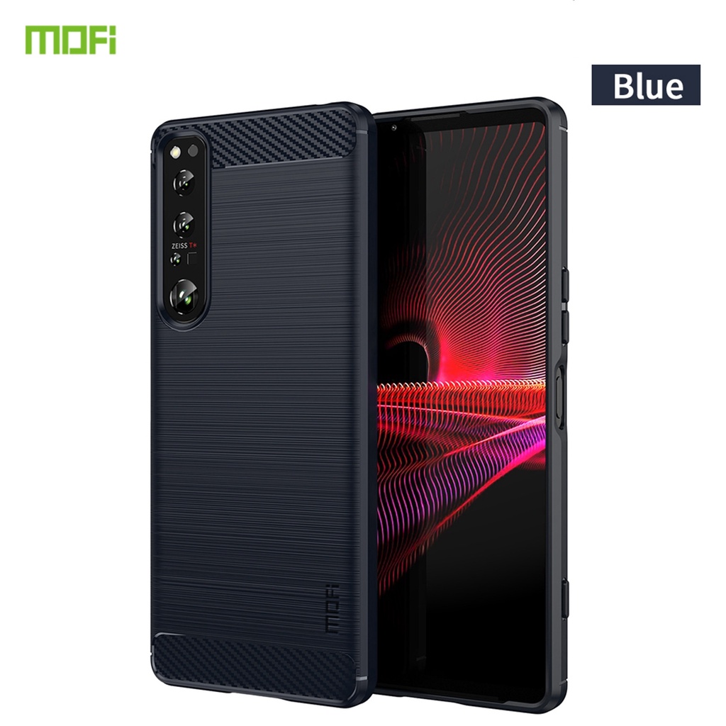 mofi-เคส-sony-xperia-1-10-iii-iv-รุ่น-carbon-fiber-soft-tpu-silicon-back-cover