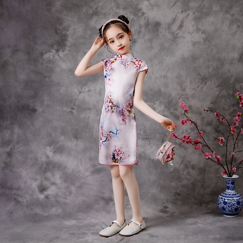 เดรสกี่เพ้า-ชุดจีนโบราณผู้หญิงเด็ก-ชุดจีนโบราณผู้หญิง-สง่างามและสง่างาม-ชุดเสื้อผ้าเด็ก-ชุดจีนโบราณ