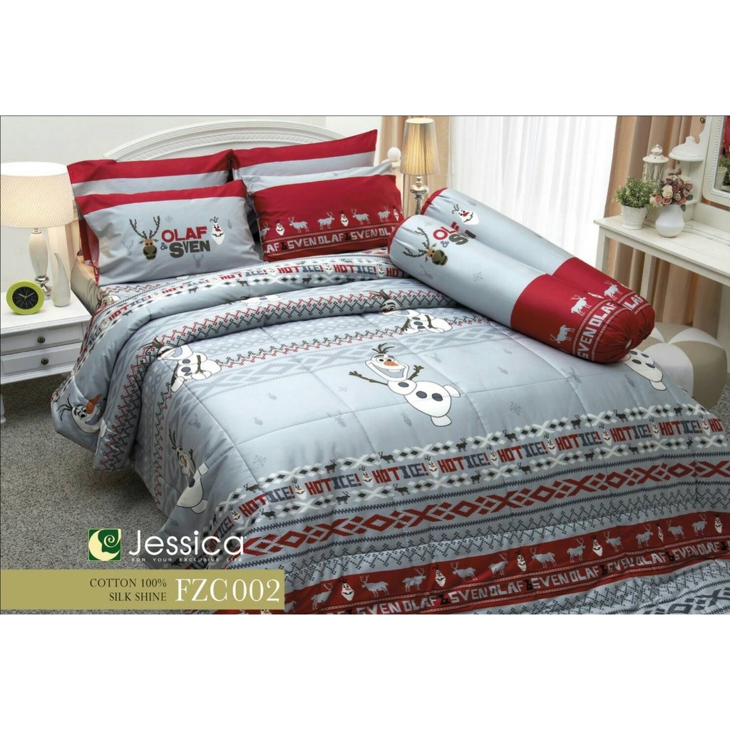 ผ้าปูที่นอนไม่รวมนวม เจสสิก้า(Jessica) คอตตอน 100 % ลายโฟร์เซ่น(Frozen ...