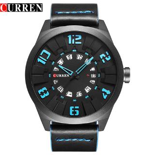 Fashion Unique Big Digital Watches For Man Casual Mens Quartz Wristwatches Luxury Brand CURREN Leather Strap With Date
