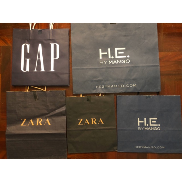 พร้อมส่ง-ถุงกระดาษ-zara-mango-gap