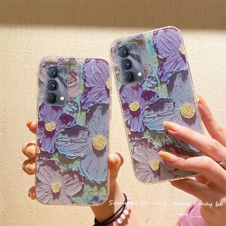 NEW Art Flowers เคส Realme GT Master Edition 2021 Ins Fashion เคสโทรศัพท์Realme GT Master Edition Silicone Shockproof Soft Cover