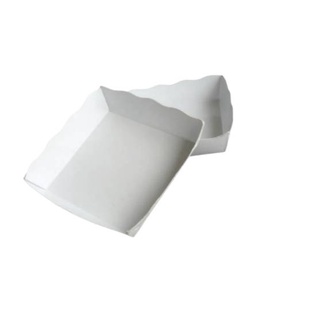 ถาดกระดาษสีขาว(เบอร์1) 4x4นิ้ว (แบบพับ) 100ชิ้น/แพ็ค