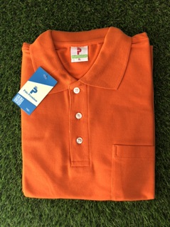 ภาพขนาดย่อของภาพหน้าปกสินค้าเสื้อคอโปโล สีล้วน ส้ม3เฉด  มีเฉพาะขนาดชาย XL อก44" (มีกระเป๋า) จากร้าน missitim บน Shopee ภาพที่ 2