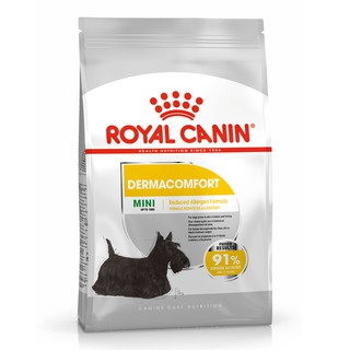 Royal Canin MINI DERMACOMFORTอาหารเเพ้ง่าย  อาหารสุนัขโตขนาดเล็ก(แบบเม็ด)บำรุงขนและผิวแพ้ง่าย
