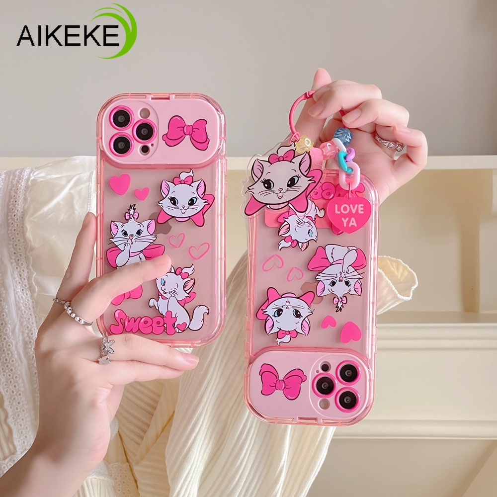 เคสโทรศัพท์มือถือ-ลายแมวแมรี่-หัวใจ-พร้อมขาตั้งกระจกแต่งหน้า-และจี้-สําหรับ-iphone-13-11-12-pro-max-xr-xs-max