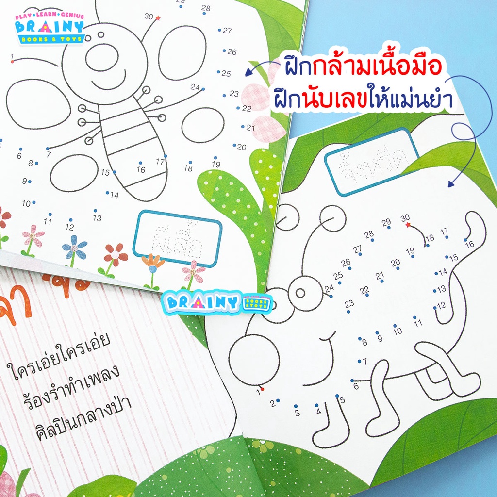 ภาพหน้าปกสินค้าBrainyToys ลากเส้นต่อจุด 4 เล่ม (ซื้อแยกเล่มได้) จากร้าน brainytoys บน Shopee