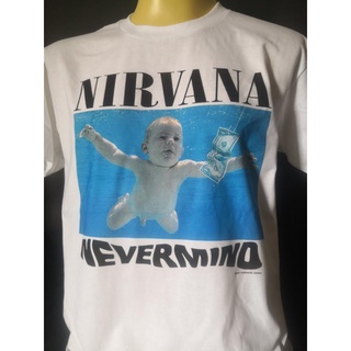 สินค้า เสื้อวงนำเข้า Nirvana Nevermind Baby in a pool Kurt Cobain Grunge Punk Rock Style Vintage Gildan T-Shirt