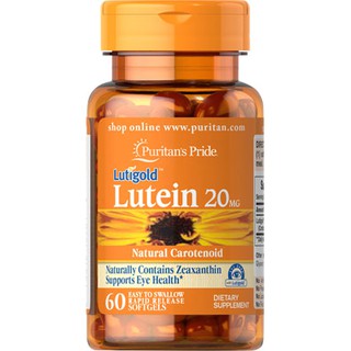 ภาพขนาดย่อของภาพหน้าปกสินค้า(EXP 05/2023 ) Puritan Lutigold Lutein 20 mg with Zeaxanthin 60 softgels ถนอมดวงตา จากร้าน bestproductweb บน Shopee