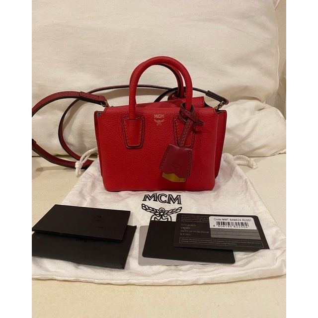 กระเป๋า MCM Milla x-mini สี red-cherry | Shopee Thailand