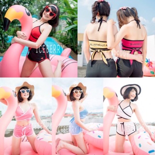 ชุดว่ายน้ำ bikini เซท2ชิ้น บรา+กางเกงขาสั้น