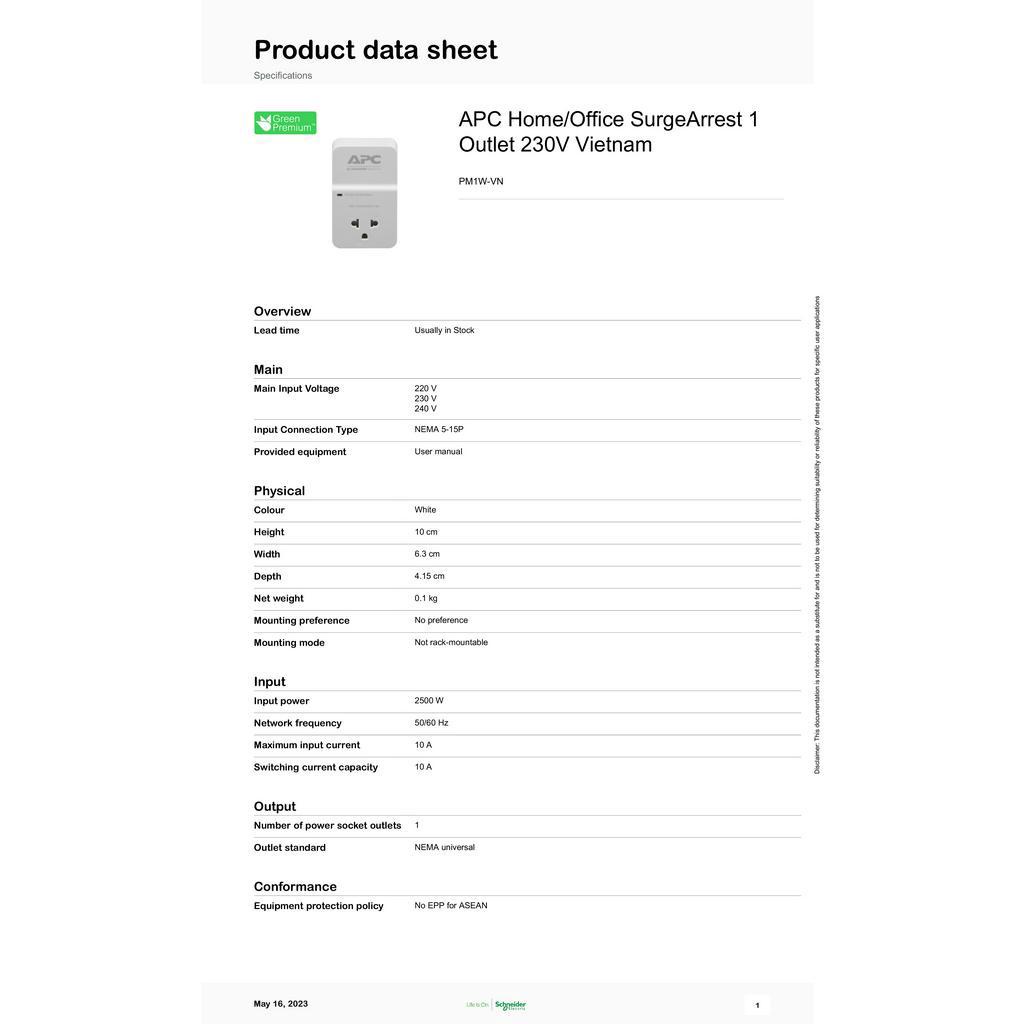 apc-pm1w-vn-surge-protector-อุปกรณ์ป้องกันไฟกระชาก-by-billionaire-securetech