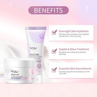 Y.O.U Dazzling Glow Up Serum Night Cream 20g , 40g