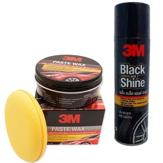 3M ผลิตภัณฑ์ขี้ผึ้งเคลือบเงารถ 39526LT และยางรถยนต์ Black Shine