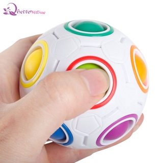 #ของเล่น# Fashion Adult Kid Ball Magic Cube Toy Plastic Creative Rainbow Football Puzzle Children Learning Educational Fidget Toys