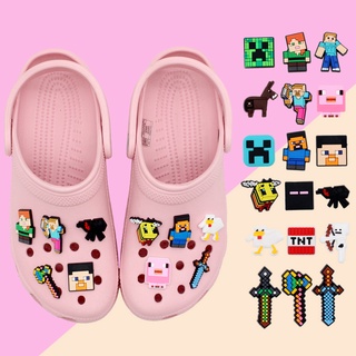 Crocs Minecraft ธีมเกมการ์ตูน shoe charms Jibbitz pvc decorate accessories DIY น่ารัก เด็ก รองเท้าแตะอุปกรณ์เสริม 1000+ รูปแบบ สําหรับคุณเลือก
