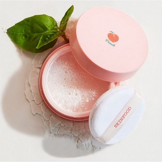 (พร้อมส่ง แท้💯%)Skinfood Peach Cotton Multi Finish Powder 5g./15g. สกินฟู้ด แป้งฝุ่นพีชสาเก