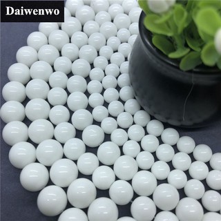 Ceramic Whiteware Beads เซรามิกสีขาวลูกปัด 4-12 มิลลิเมตรรอบหลวมธรรมชาติหินลูกปัดอุปกรณ์ Diy