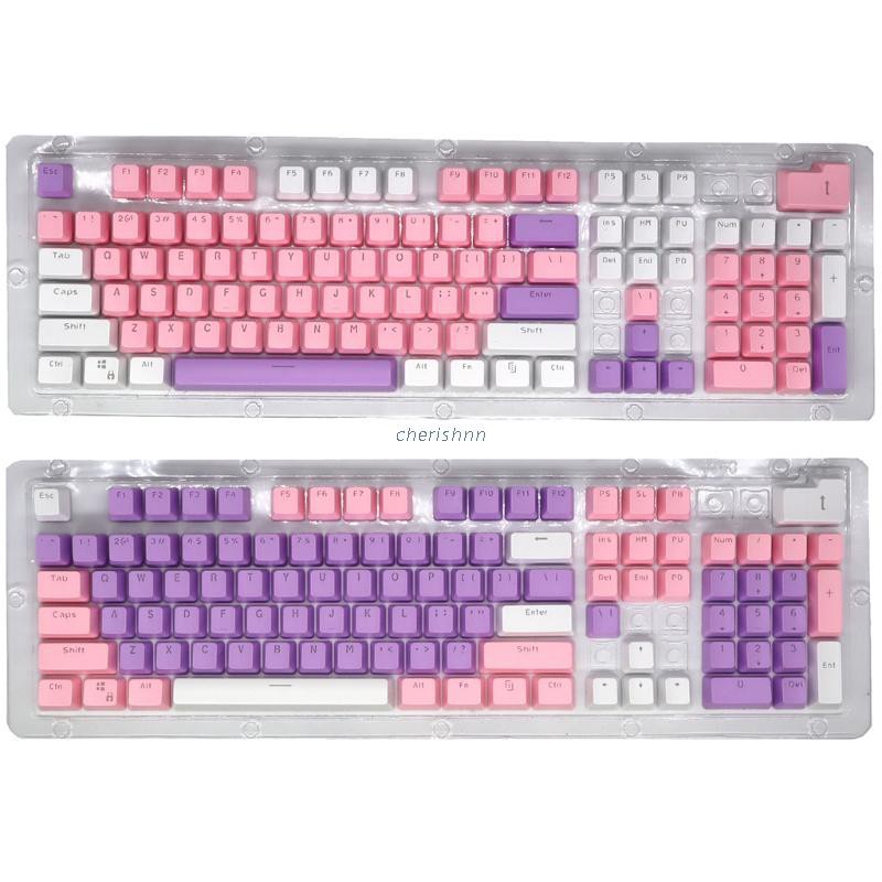 ch-ready-stock-ปุ่มกดคีย์บอร์ด-104-ปุ่ม-pbt-backlit-สําหรับคีย์บอร์ดสีชมพูสีม่วงสีขาว-3-สี