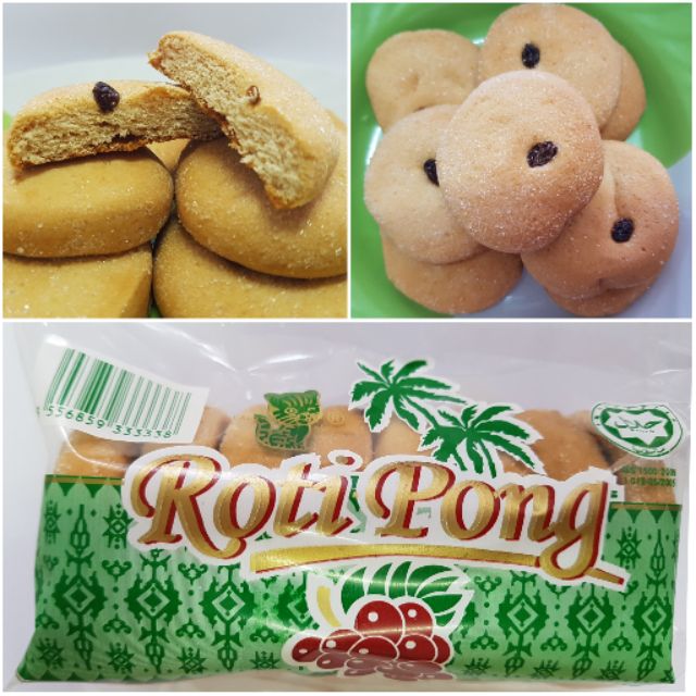 รูปภาพสินค้าแรกของRoti Pong โรตีโป่ง ขนมปังอบนิ่มหน้าลูกเกด ขนมมาเลย์ 95กรัม (2/3/4ห่อ)