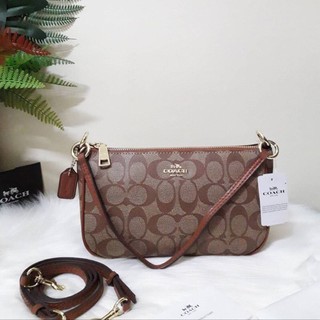 COACH  F58321 MESSICO TOP HANDLE POUCH IN SIGNATURE มาพร้อม สายสะพายยาว