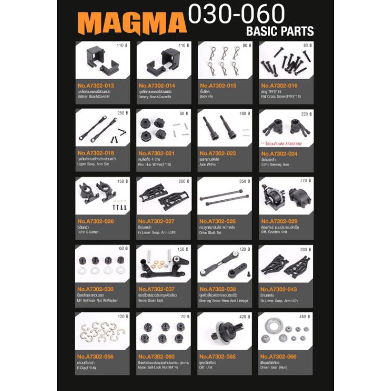 อะไหล่kasemoto-magma7302เบอร์030-เบอร์060