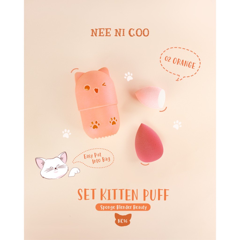 nee-ni-coo-set-kitten-puff-sponge-blender-beauty-ฟองน้ำแต่งหน้า-นี-นิ-โค