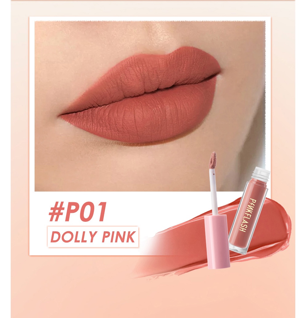 ภาพประกอบคำอธิบาย Pinkflash OhMyKiss ลิปสติก เนื้อแมตต์กำมะหยี่ กันน้ำ ติดทนนาน 18 สี