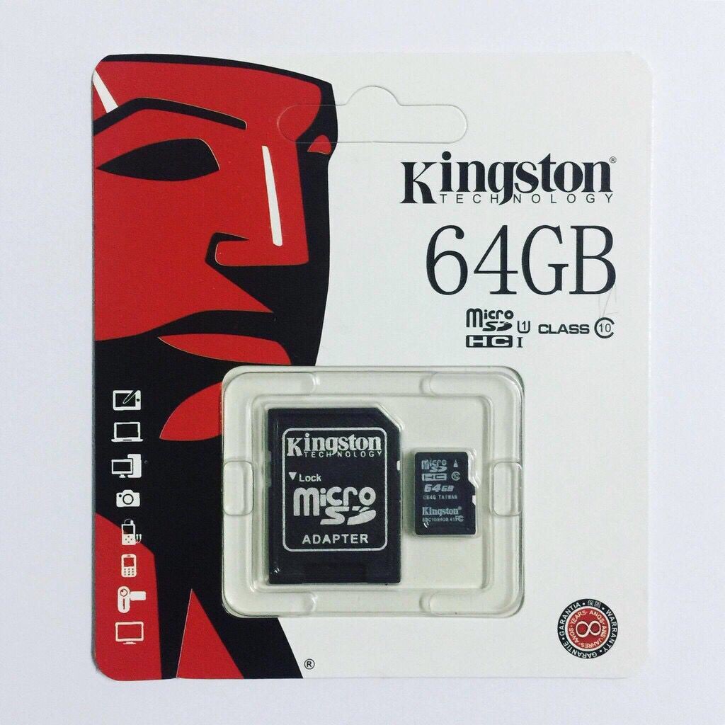 รูปภาพสินค้าแรกของKingston Memory Card Micro SD SDHC 64 GB Class 10 ของแท้