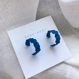 #พร้อมส่ง# S925ก้านเงิน sliver ต่างหูห่วงสีฟ้า สไตล์ เกาหลี เครื่องประดับ earring Jewelry สำหรับผู้หญิง