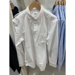 uniqlo 100% S M L XL XXL (ของผู้ชาย) ทรงเข้ารูป slim fit ผ้าoxford หนา ทรงกึ่งสุภาพ ใส่เล่นได้ทำงานได้ ของแท้💯💯จากช็อป