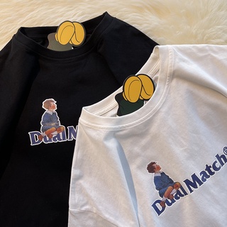 2022 เสื้อยืดแขนสั้นทรงหลวมใหม่    401# Letter Little Boy พิมพ์  เสื้อยืดเก๋ๆ ใส่ได้ทั้งชายและหญิง