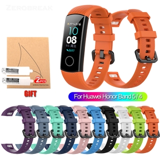 สินค้า สายนาฬิกาข้อมือ ซิลิโคน สีพื้น สำหรับ Honor band 4 5