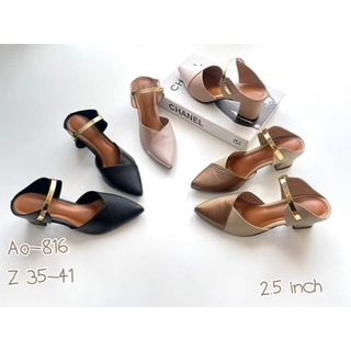 Niwa shoes รองเท้าสตรี ส้นสูง 2.5 นิ้ว รหัสAO-816หนังPU นิ่ม  ใส่สบาย