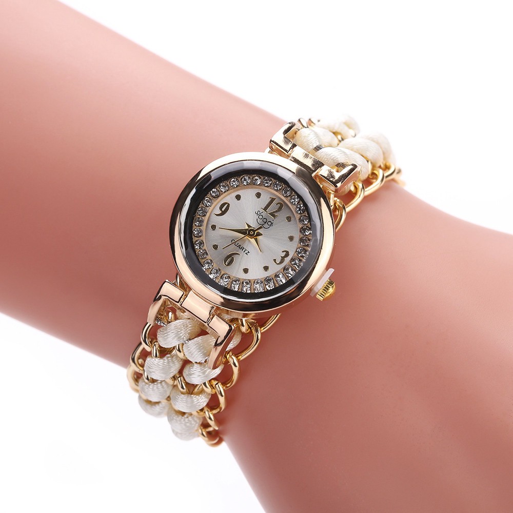 ภาพหน้าปกสินค้านาฬิกาข้อมือสายเชือกถักสำหรับผู้หญิง