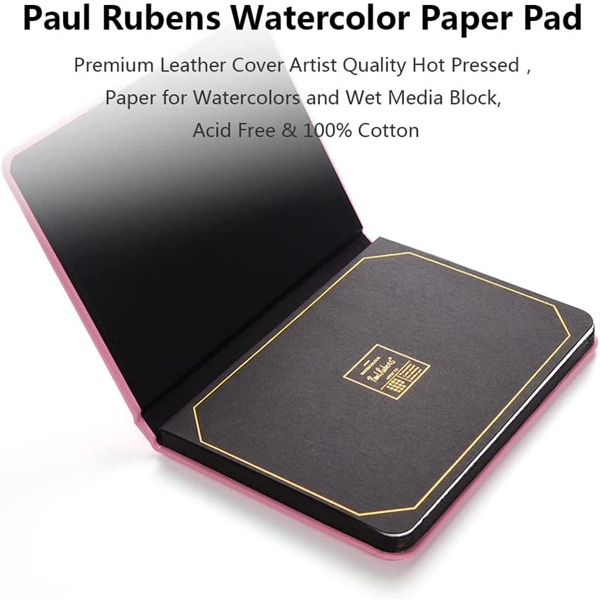 paul-rubens-แผ่นกระดาษบล็อกสีน้ํา-ผ้าฝ้าย-100-140lb-20-แผ่น-สีชมพู-ฟ้า-ดํา