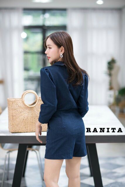 ranita-ร้อมส่งค่ะ-ขายดีมากกกกเจ้าค่ะ-denim-playsuit-มาล้าววววค่ะ-งานเพลล์สูทขาสั้นเนื้อผ้าดี-ยีนส์ญี่ป