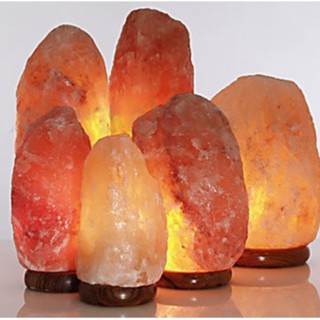 (Make Scents) โคมไฟเกลือหิมาลัย เอกะ Himalayan Salt Lamp Natural AKA Wellness  26-30 kg. ฐานหินอ่อน Onyx ภูมิแพ้ ไซนัส